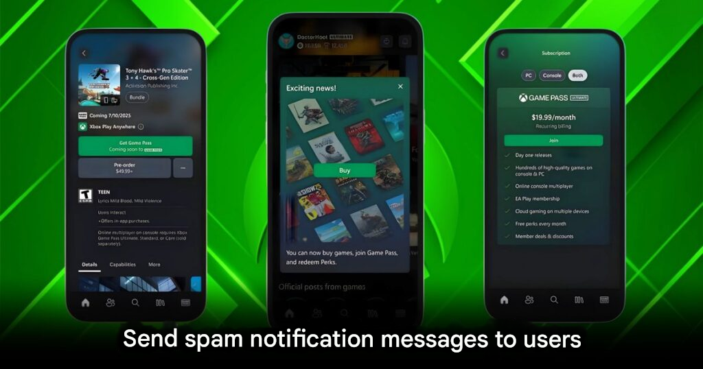 Xbox app notification spam issue