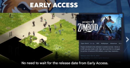 Steam Early Access page showing version 1.0 release date information
