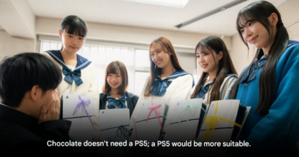 PlayStation Japan Valentine’s Day post joking about giving a PS5 instead of chocolate